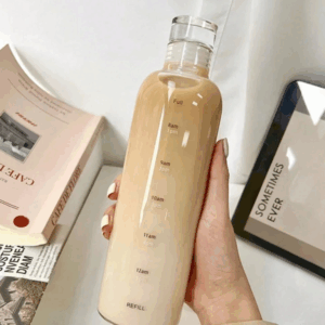 750ml Transparent Plastic Water Bottle with Time Marker – Leakproof & Kid-Friendly