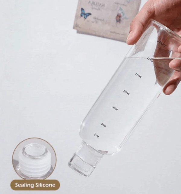 750ml Transparent Plastic Water Bottle with Time Marker – Leakproof & Kid-Friendly