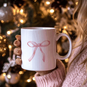 Coquette Pink Bow Ceramic Mug