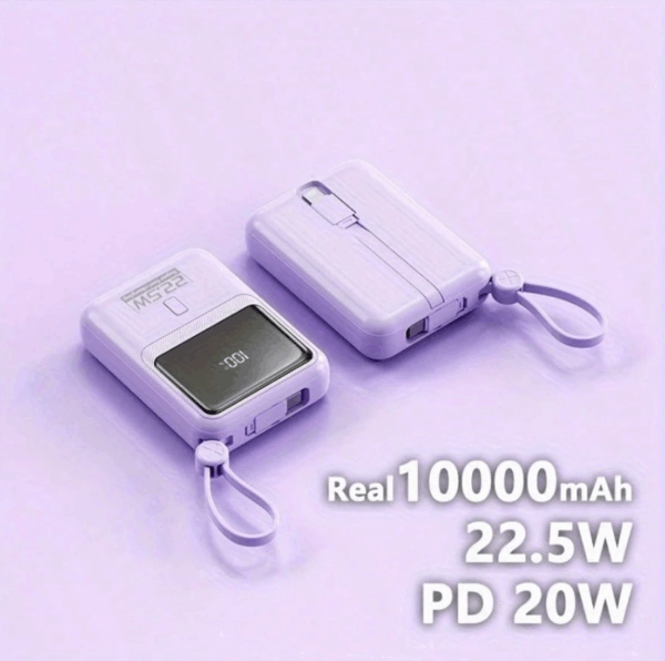 10,000mAh Compact Power Bank – 22.5W PD Fast Charge with Digital Display