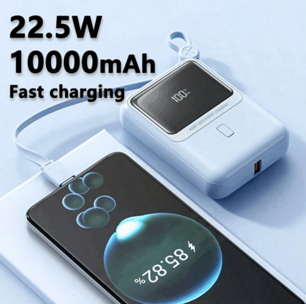 10,000mAh Compact Power Bank – 22.5W PD Fast Charge with Digital Display