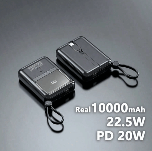 10,000mAh Compact Power Bank – 22.5W PD Fast Charge with Digital Display