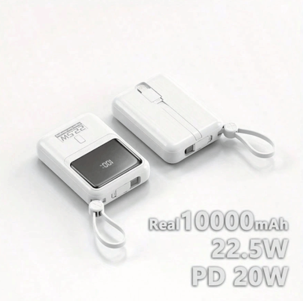 10,000mAh Compact Power Bank – 22.5W PD Fast Charge with Digital Display
