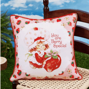 Strawberry Shortcake Throw Pillow Cover – Cute Cartoon & Strawberry Print