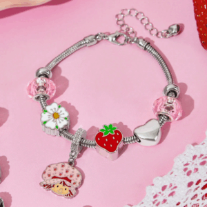 Strawberry Shortcake Silver Pendant Bracelet