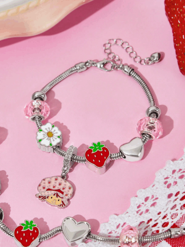 Strawberry Shortcake Silver Pendant Bracelet