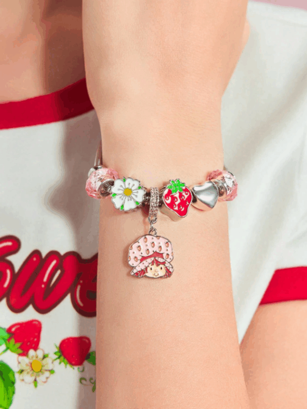 Strawberry Shortcake Silver Pendant Bracelet
