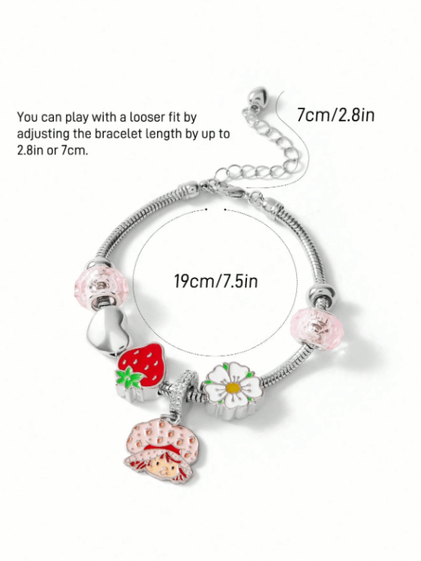 Strawberry Shortcake Silver Pendant Bracelet