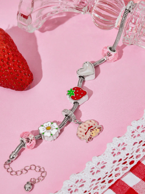 Strawberry Shortcake Silver Pendant Bracelet