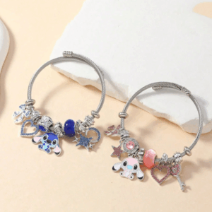 Disney Stitch Crystal Bowknot Heart Bracelet