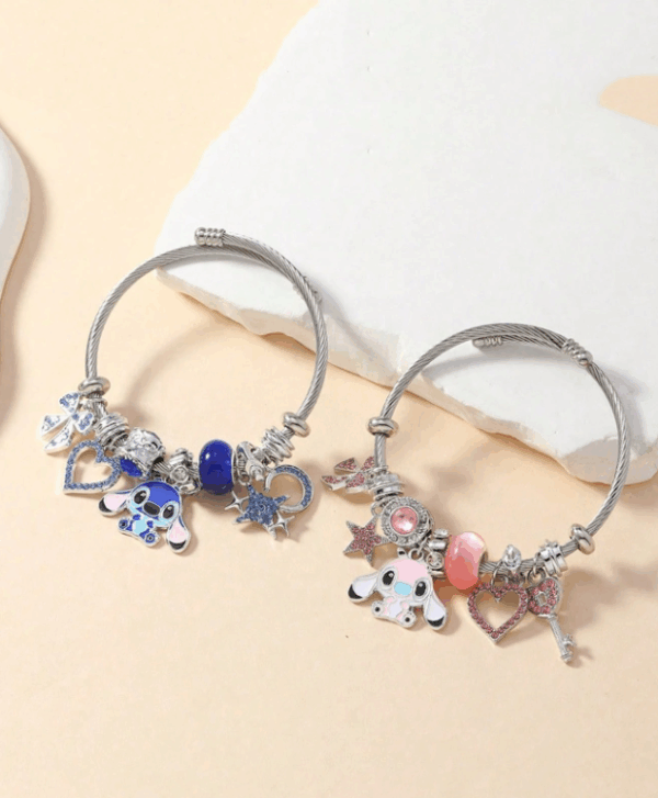 Disney Stitch Crystal Bowknot Heart Bracelet