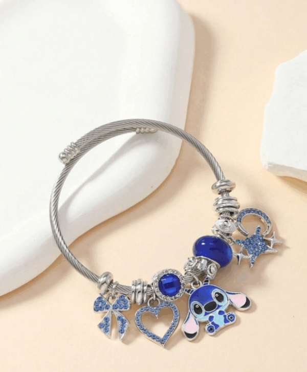 Disney Stitch Crystal Bowknot Heart Bracelet