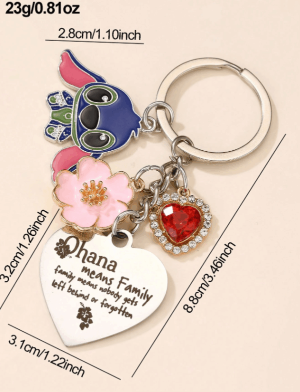 Screenshot 2025-07-27 6.31.44 PM Disney Stitch Flower & Rhinestone Heart Keychain