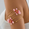 Dual-Head Enamel Flower Bangle