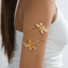 Dual-Head Enamel Flower Bangle