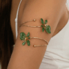 Dual-Head Enamel Flower Bangle