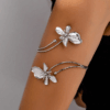 Dual-Head Enamel Flower Bangle