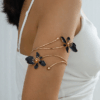 Dual-Head Enamel Flower Bangle