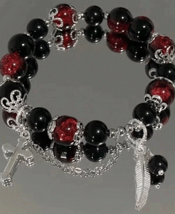1pc Crescent Moon & Galaxy Pendant String Bracelet