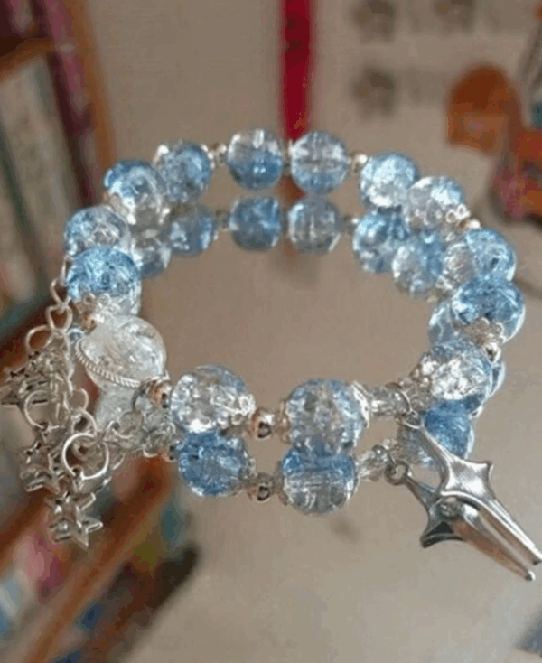 1pc Crescent Moon & Galaxy Pendant String Bracelet