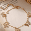 1pc Vintage Alloy Beach Anklet with Hollow Butterfly Pendant