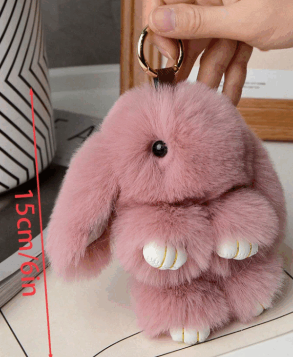 1pc Creative Faux Rabbit Fur Bunny Keychain
