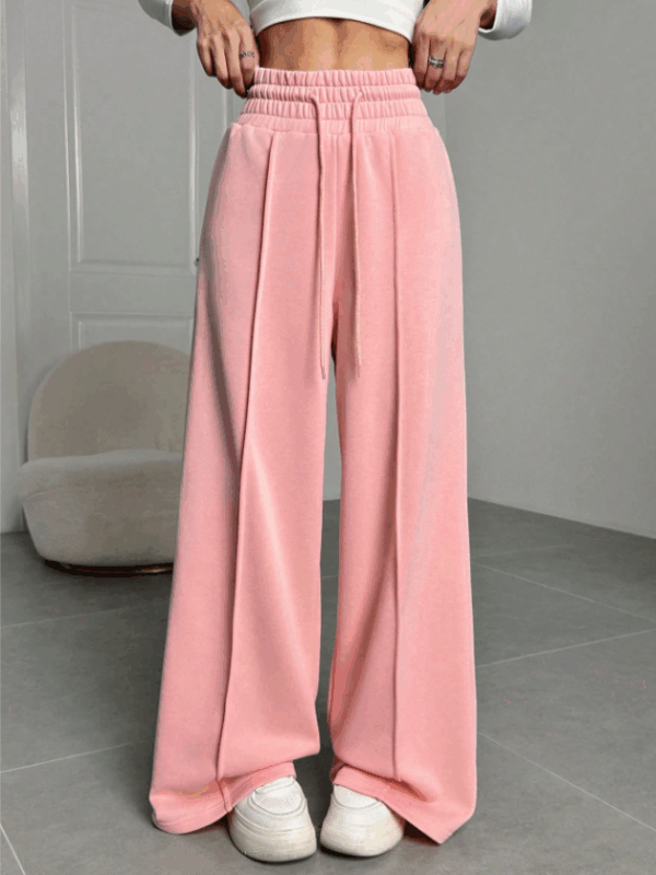 Solid Drawstring Waist Sweatpants