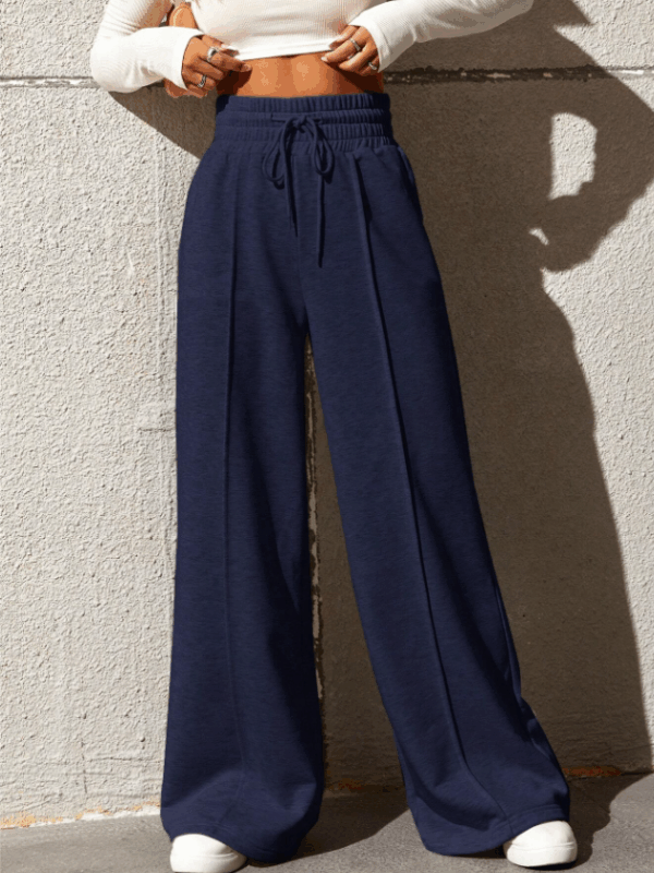 Solid Drawstring Waist Sweatpants