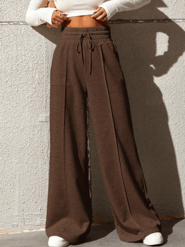 Solid Drawstring Waist Sweatpants