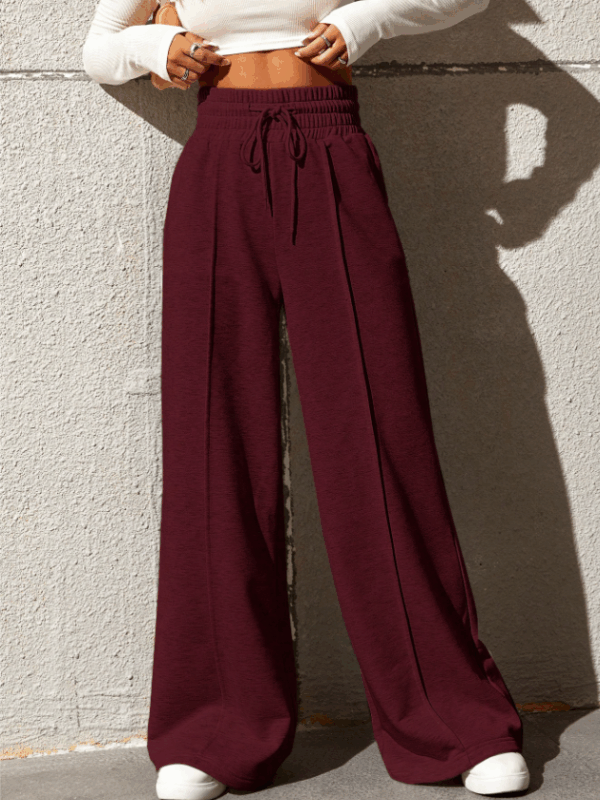 Solid Drawstring Waist Sweatpants