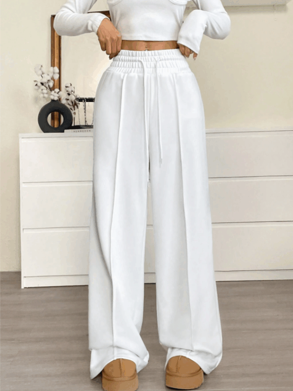 Solid Drawstring Waist Sweatpants