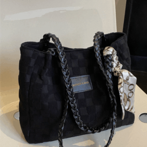 Solid Color Minimalist Braided Straw Shoulder Bag