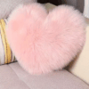 1pc Faux Wool Plush Heart-Shaped Throw Pillow Cover