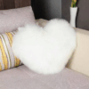 1pc Faux Wool Plush Heart-Shaped Throw Pillow Cover