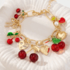 Heart Locket Cross Charm Bracelet