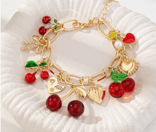 Heart Locket Cross Charm Bracelet