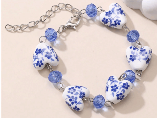 Heart Locket Cross Charm Bracelet