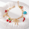 Heart Locket Cross Charm Bracelet