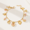 Heart Locket Cross Charm Bracelet