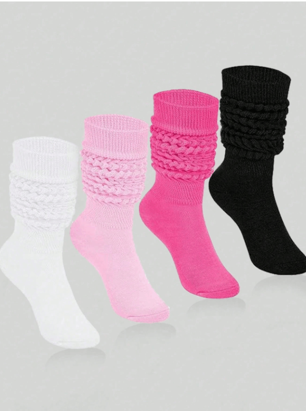 4 Pairs Women's Slouch Socks