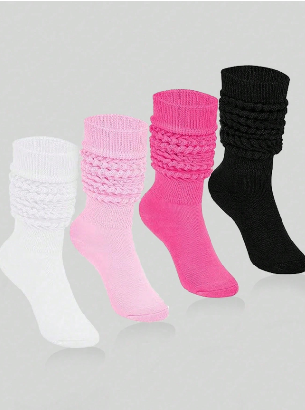 4 Pairs Women's Slouch Socks