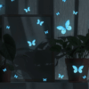 23pcs Glow-in-the-Dark Blue Butterfly Wall Stickers