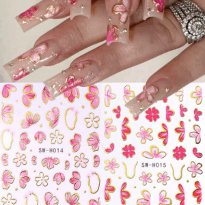 2pcs 3D/2D Nail Stickers
