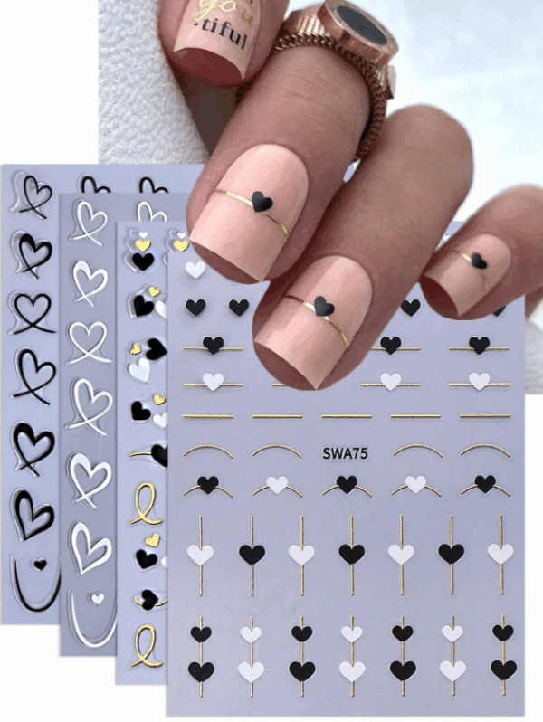 2pcs 3D/2D Nail Stickers
