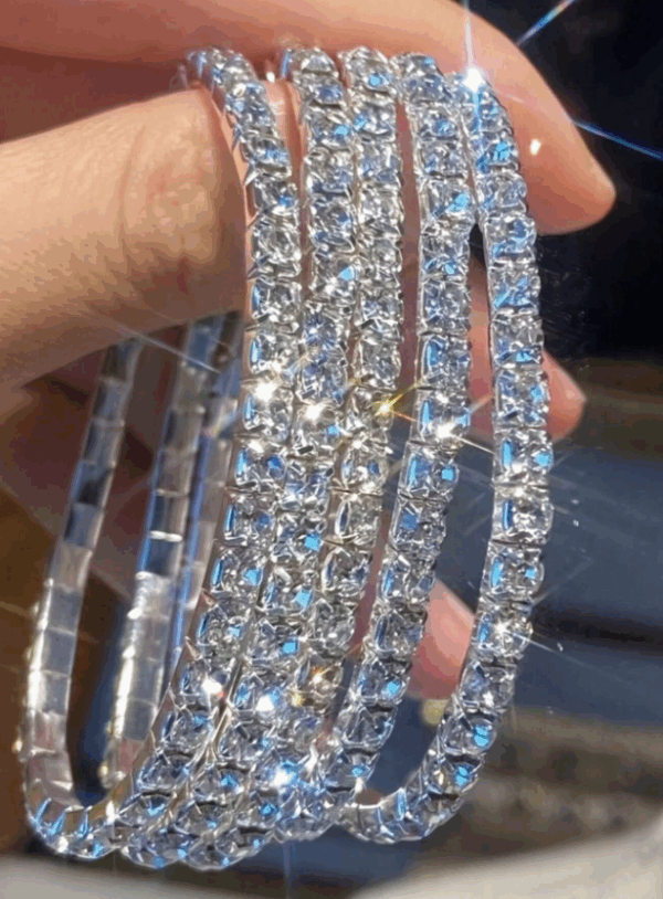5pcs Sparkling Crystal Rhinestone Stretch Bracelets