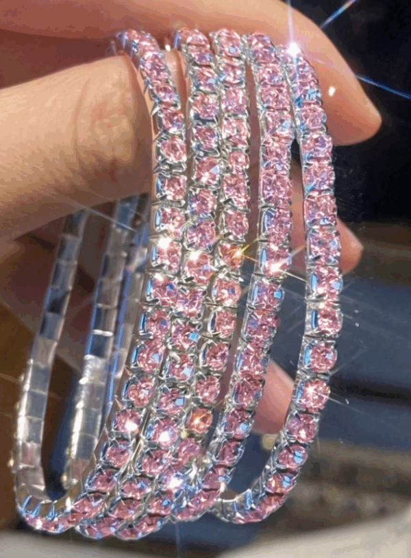 5pcs Sparkling Crystal Rhinestone Stretch Bracelets