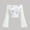 Bow Accent Off Shoulder T-Shirt