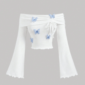 Bow Accent Off Shoulder T-Shirt