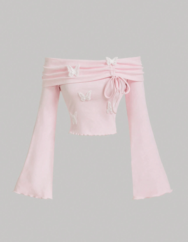 Bow Accent Off Shoulder T-Shirt