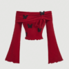 Bow Accent Off Shoulder T-Shirt